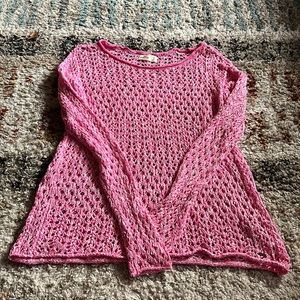cute knit see through sweater. hollister throwback!! size large. :)